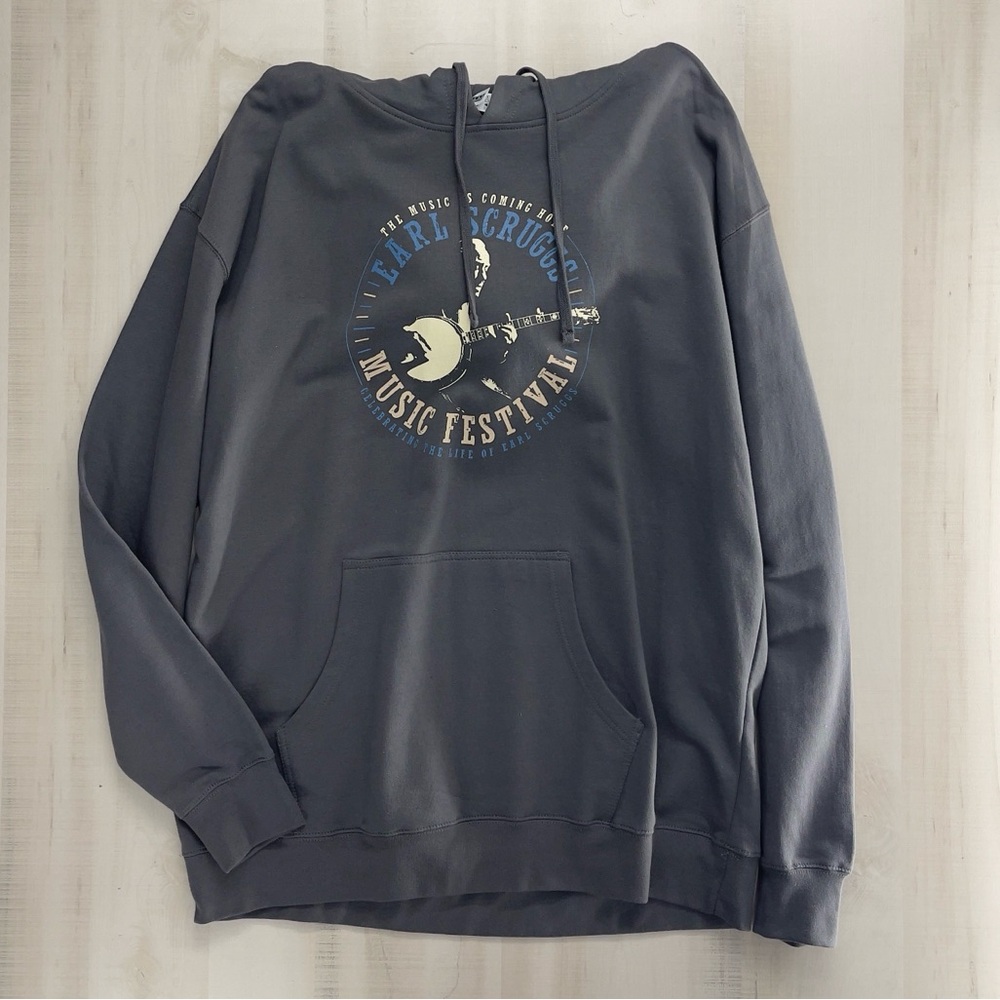 EARL SCRUGGS music festival hoodie sweatshirt pullover XXL unisex gray